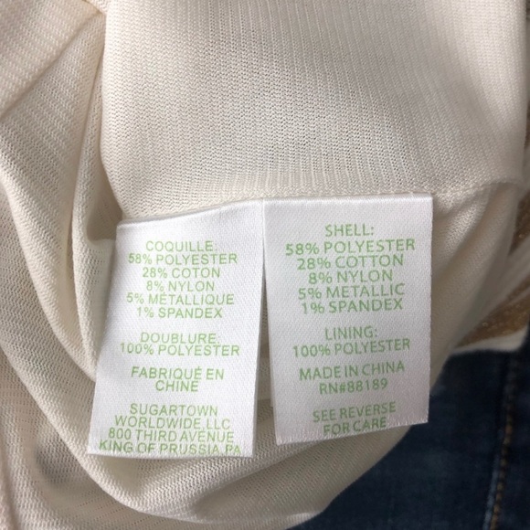 LILY PULITZER BRIELLE METALLIC STRIPE FLARE DRESS TANK DRESS GOLD CREAM - Picture 8 of 8